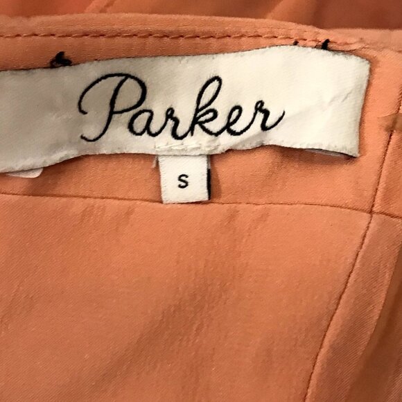 Parker 'Bayou' Strapless Silk Gown / Maxi Dress Coral Pink Small - Picture 15 of 16